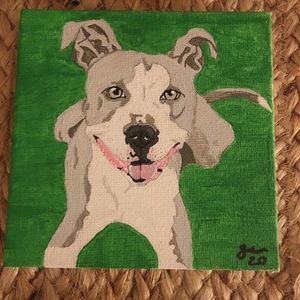 Pitbull puppy mini painting